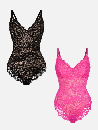 Ensemble BelleLigne® – Lot de 2 Bodys Galbants en Dentelle Décolleté V