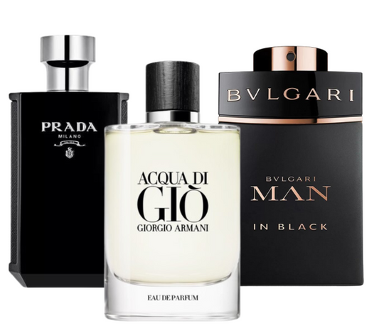 3 Parfums Bvlgari In Black, Acqua Di Giò & L’Homme Prada Intense (PAYEZ 1 OBTENEZ 3)