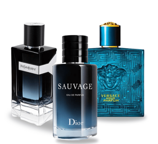 3 Parfums Dior Sauvage, Yves Saint Laurent Y Men & Versace Eros (PAYEZ 1 OBTENEZ 3)